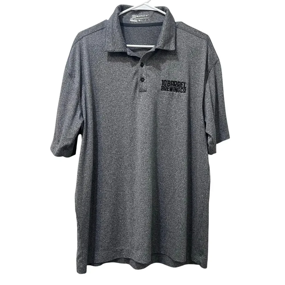 Nike Golf Dri-Fit Polo 10 Barrel Brewing Co Heather Gray XL